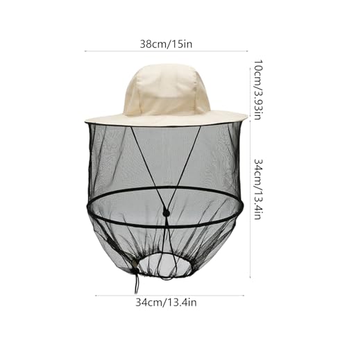 Bee Keeper Hat with Veil, Beekeeper Hat Costume, Adjustable Bee Keeper Suit, Including 2pcs Beekeeping Hat with Veil and 10 Round Double Sided Tape, Beekeeping Supplies