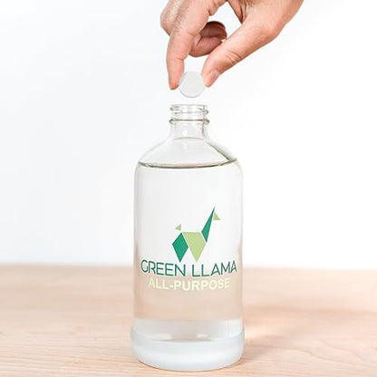 Green Llama Eco-Friendly All-Purpose Lemongrass Cleaning Spray - 16oz Reusable Glass Bottle & Refill Tablet - Sustainable, Safe for Home, Biodegradable, Made with Recycled Materials & Essential Oils - style: Bottle with 1 Refill