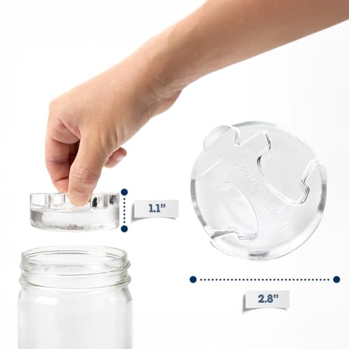 Mason Jar Fermentation Kit | Wide mouth Jar Lacto-Fermentation Pickling Kit |Includes 4 Fermentation Lids, 4 Fermentation Glass Weights, Vegetable Tamper, & Wet Erase Glass Marker