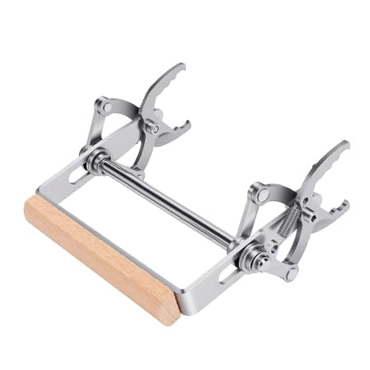 Alomejor Beehive Frame Clamp Ergonomic Stainless Steel Lifter for Secure Handling Beekeeping Tools with Beech Wood Handle