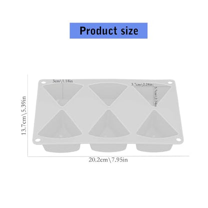 Gavery 6 Cavity Triangles Cheese Silicone Mould for Craft Food Grade Baking Tool Easy Release and