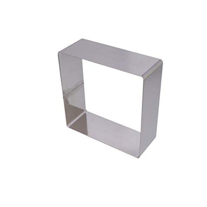 GALPADA 7 Inch Stainless Steel Square Cake Ring Mold Set for Mousse and Baking 2-Piece Diy Baking Tool for Perfect Cake Shapes - size: Size 7