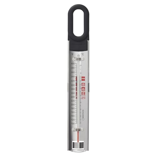 KitchenAid Curved Candy and Deep Fry Thermometer - color: Black, size: TEMPERATURE RANGE: 100F to 400F