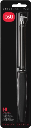 Linden Sweden Cheese Cutter - Double Stainless Steel Wire Design to Cut Thick or Thin Slices - Cheese Slicer with ABS Handle - 9¼” Length - Black - color: Black, size: 9.3"