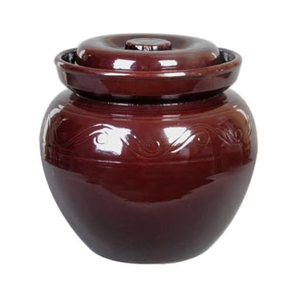 Ceramic Pickle Crock with Lids,Kimchi Containers, Fermentation Jar, Fermentation Jars Ceramic Pots, Sealed Fermentation Jars with Lids, Sauerkraut Crock -Brown||7.5L - size: 7.5L
