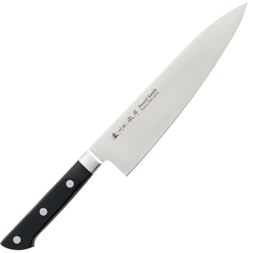 Chef Knife, 8.2 Inch Japanese knife, 濃州正宗作, Stainless steel, Black Handle, Kitchen knife, HOUCHO