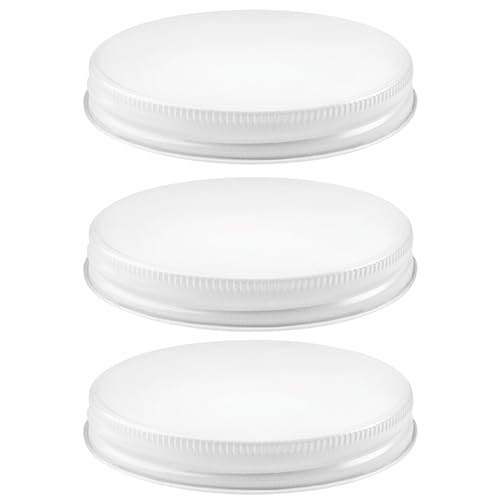 89mm (3.5") White Steel Lid – Food-Grade, Leak-Resistant 89/400 Cap for Wide-Mouth Glass Jars (3 Pack, Jars Not Included) | The Kombucha Company - color: White, size: Steel