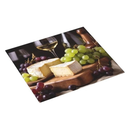 White Wine Cheese Cake Grapes Dish Drying Mat for Kitchen Counter, Absorbent Microfiber Drainer Mats, Non-slip Kitchen Draining Mat for Coffee Machine Dish Rack Pad 18"x16" Dish Drainer Pad - color: White Wine Cheese Cake Grapes