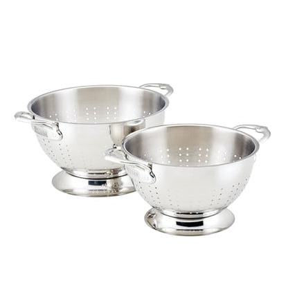 Hestan Provisions – 2-Piece Stainless Steel Colander Set – 3 & 5 Quart, Nesting Design