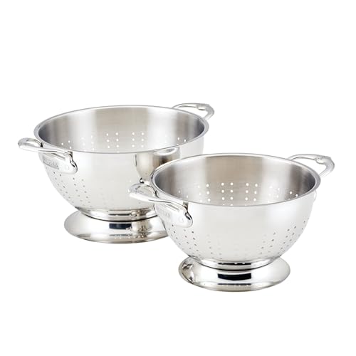 Hestan Provisions – 2-Piece Stainless Steel Colander Set – 3 & 5 Quart, Nesting Design