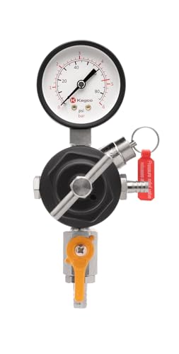 Kegco Secondary Regulator, Single Gauge, Black