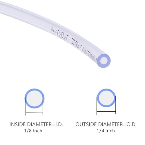 DERNORD PVC Tubing 1/8"ID X 1/4"OD Flexible Clear Vinyl Hose 10 Feet for Food Grade - size: 10 Feet, style: 1/8"ID X 1/4"OD