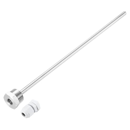 uxcell 8mm Dia G3/4 Thermowell Weldless Stainless Steel 304 with Cable Gland 300mm Length for Beer Fermenter, White - color: White, size: G3/4 x 300mm