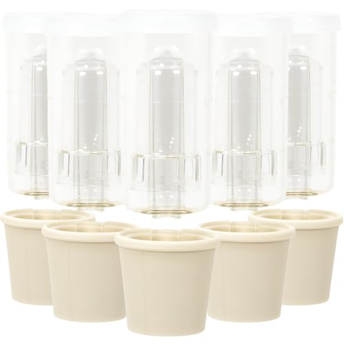 Buon Vino Transparent Airlock Set of 5 w/Rubber Bungs, Brewing & Carboy Airlocks for Beer, Wine, and More, Fermentation Airlock Kit - size: 5 Pack