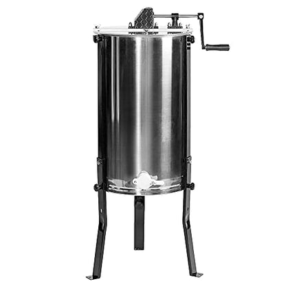 VIVO BEE-V003D Honey Extractor, 3 Frame | Food Grade Stainless Steel, Manual Crank, Honeycomb Drum Spinner, Transparent Lid - size: 3 Frame Rack, style: Manual