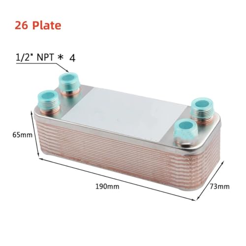Stainless Steel Counterflow Wort Chiller, 26/37/47 Plate Heat Exchanger for Home Brewing with Garden Hose Rapid Cooling(26 plate) - color: 26 plate