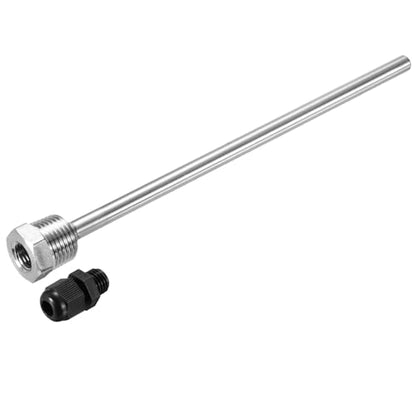 uxcell 8mm Dia G1/2 Thermowell Weldless Stainless Steel 304 with Cable Gland 200mm Length for Beer Fermenter, Black - color: Black, size: G1/2 x 200mm