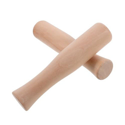PRETYZOOM 2 pcs Wood Pestle Kitchen Grinding Stick for Garlic Ginger Chili Crushing Handheld Food Muddler Rods for Home Cooking and Mashed Potato Preparation