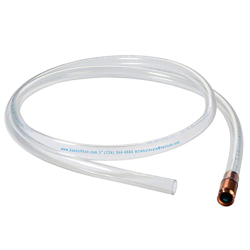 The Original Safety Siphon 10 Foot Hose For Gasoline And More - 1" Valve Siphon Pump - Use for Cars, Boats, Mowers - Self Priming Pump Transfers 3.5 Gallons per Minute - FDA Food Grade for Home Brews