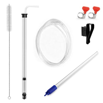 Auto Siphon Homebrew with Bottling Wand 14" Racking Siphon Wine Transfer Pump with Food-Grade Transfer Hose and Clamps, Siphoning Kit for Wine, Beer, Mead - Beer Brewing Equipment