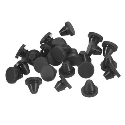 uxcell 25Pcs Silicone Plugs, Rubber Round Snap in Locking Hole Plugs for 6-7mm Hole, Hole Stoppers Waterproof Hole Plug for Metal Tube, Furniture End Caps Inserts, Black - size: 7-8mm