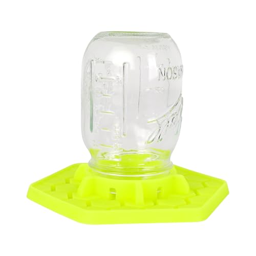 Bee Feeder for Mason Jar Made of Silicone - Bee Watering Station for Garden Compatible with Regular Mouth Mason Jars - color: Yellow