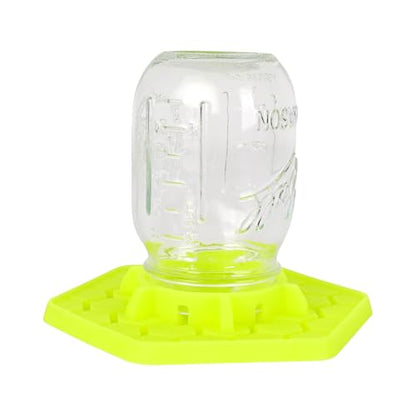 Bee Feeder for Mason Jar Made of Silicone - Bee Watering Station for Garden Compatible with Regular Mouth Mason Jars - color: Yellow