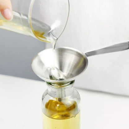 Small Funnels for Filling Bottles-3Pcs Stainless Steel Kitchen Funnel Set,Mini Long Handle Metal Funnels Food Grade Mini Metal Funnel for Powder Oil Fluid Spice