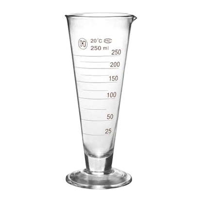Professional Lab Graduated Measuring Cup with Spout 250ml Wide Mouth Glass Conical Beaker Thickened Borosilicate Beaker Heat Resistant (250ml) Transparent - size: 250ml