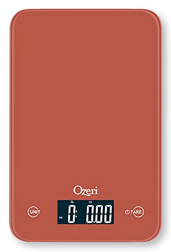 Ozeri Touch Professional Digital Kitchen Scale (12 lbs Edition) in Tempered Glass - color: Burnt Ochre