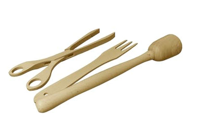 Sauekraut Cabbage Pounder & Fermented Food Handling Tool Kit. The Kit Includes a Sauekraut Pounder for Mason Jars, Pickled Vegetables Tongs, a Sauerkraut Fork. Solid wood.
