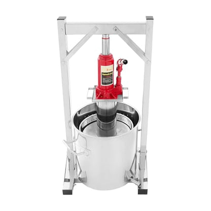 Manual Wine Press Machine Kit, 12L Fruit Wine Press, 3T Hydraulic Jack Press Extractor, Stainless Steel Grape Cider Cheese Press Making Equipment for Home & Small Wineries