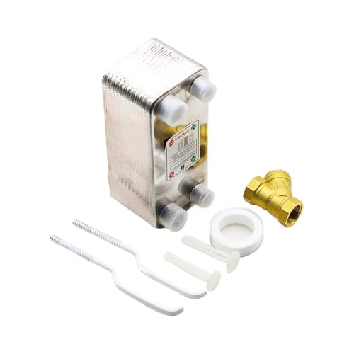 Heat Exchanger, 24 Plates Heat Exchanr Beer Wort Chiller Cooler SUS 304 Stainless Steel for Homebrew Beer for Floor Heating, Water Heating, Snow Melting(Same Side) - size: Same Side