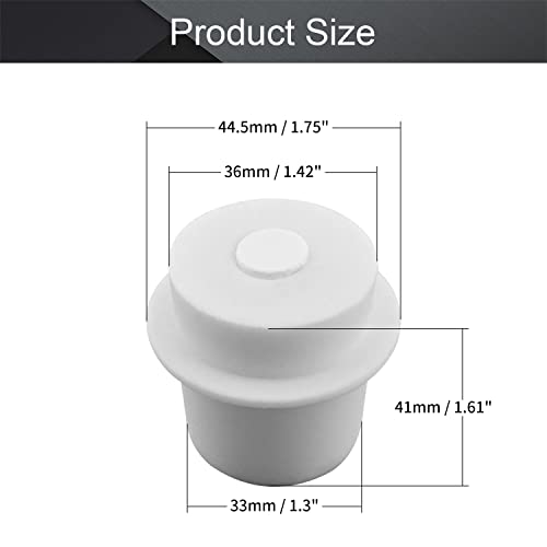 Othmro 1Pcs Drilled Rubber Stopper with Airlock, White Drilled Bungs Stopper with 1.3"-1.42" Hole for Fermentation Use, Homebrewing Beer Kombucha Airlock Stopper