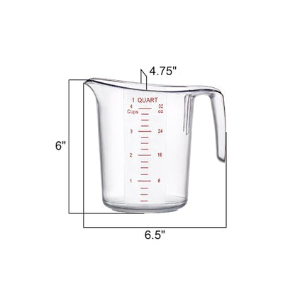 Amazing Abby - Melissa - 32-Ounce Plastic Measuring Pitcher (1-Pack), 4-Cup (1-Quart) Food-Grade Measuring Jug, Unbreakable, Stackable, Dishwasher-Safe, Great for Oil, Vinegar, Flour, and More - style: 1-Pack