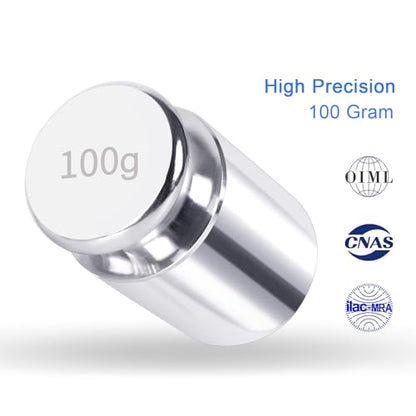 QP Calibration Weights, 100 Gram OIML Class M1 High Precision Scale Weights, Stainless Steel Gram Weights, Chrome Finish, Scale Calibration Weights for Digital Scale, Kitchen Scale, Pocket Scale - size: 100g