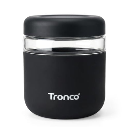 Tronco 32 oz Glass Food Storage & Lunch Bowl Containers with Airtight Lids | Leak & Spill Proof Meal Prep Container with Silicone Sleeve, Microwave & Dishwasher Safe, Soup & Stew, Office Lunch,BPA-Free - color: Black, size: 32 OZ