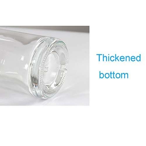 Clear Glass Bottles 3 oz - 100ml [Pack of 12] for Wine Beverages Drinks Oil Vinegar Kombucha Beer Water Soda with Cork Stopper Airtight Lid - size: KC-Short-3oz-12pic