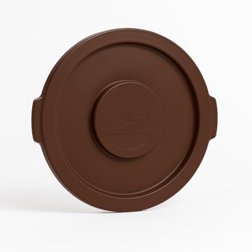 Plastic Round Lid For Trash Can/Ingredient Bin Trash Can Lid Trash Can Lid Hat Outdoor Trash Can Lids (Brown, 44 Gallon) - color: Brown, size: 44 Gallon