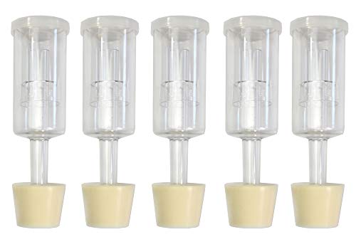 (5 Pack) Three-Piece Airlock and Drilled #6 Stopper Fermentation Beer Making Wine Making Kombucha Fits Gallon Jugs (5)