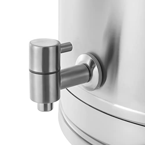 35L/9.3gal Milk Can with Spigot - 304 Stainless Steel Water Dispenser Food Storage Container for Liquid & Dry Goods, Wine Pail Bucket Metal Tote Jug for Kitchen, Farm - size: 35 liters (9.3 gallons)