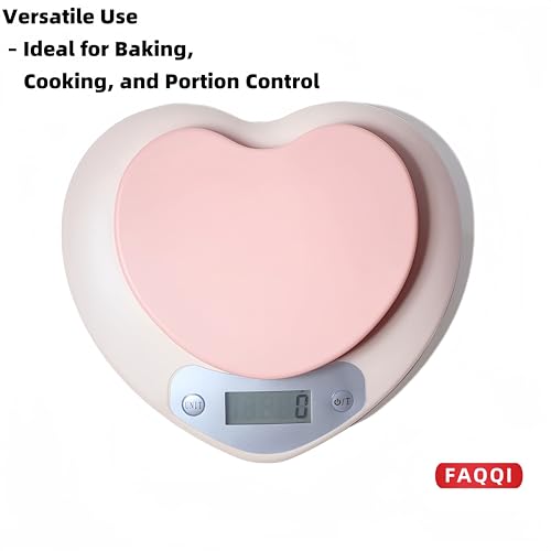 Cute Kitchen Scale, Digital Food Scale with LCD Display, 11 lb (5kg) Capacity, 0.03 oz (1g) Precision for Baking and Cooking (Pink)