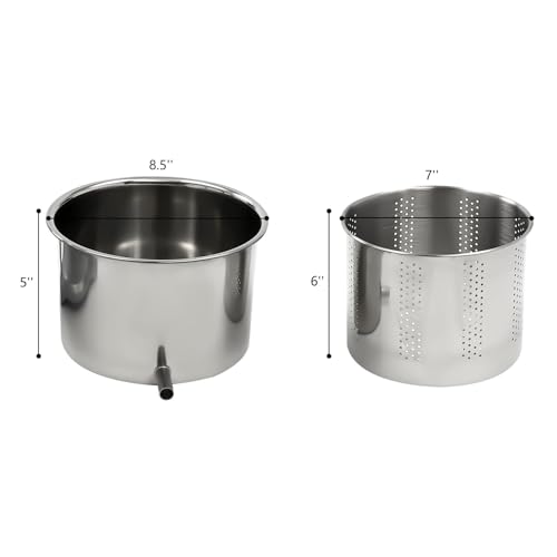 Fruit Wine Press 1 Gallon Stainless Steel Manual Juice Maker for Apple Grape Berry Vegetables Crusher Olive Oil Cider Wine Making Press Machine - color: 1 Gallon