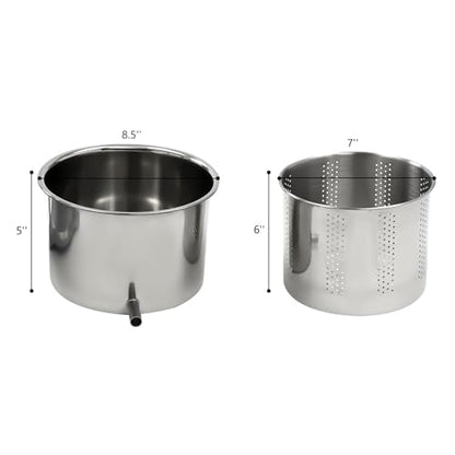 Fruit Wine Press 1 Gallon Stainless Steel Manual Juice Maker for Apple Grape Berry Vegetables Crusher Olive Oil Cider Wine Making Press Machine - color: 1 Gallon