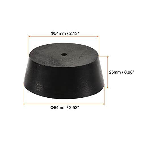 MECCANIXITY Rubber Tapered Plug 54mm to 64mm with Hole Test Tubes Bungs Stopper Black for Lab Home - size: 54mm - 64mm