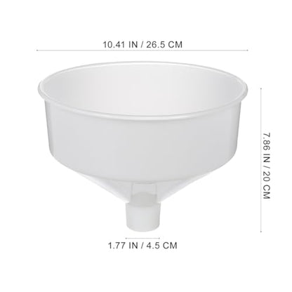 ULTECHNOVO Extra Large Plastic Funnel, 10.4" Wide Mouth Kitchen Funnel for Liquid & Powder Transfer, Thick Food Grade Jumbo Oil for Filling Bottles, Beer & Canning
