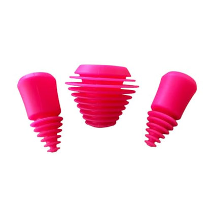 Green Piece® three Silicone Pink Cleaning plugs + stoppers Preserver Cap Airtight Bottle Plug Odor Proofing Glass, Plastic and Silicon Pieces - style: 3 Pink Plugs