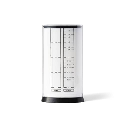 KitchenArt 2 Cup Tri Adjust A-Cup, Easy Pour Measuring Cup, 3.25x3.25x6", Black/White | Mess Free Pouring | Measures 1/8 to 2 Cups | Includes Conversions | Kitchen Adjustable Measuring Cup For Liquids & Solids - size: 2 Cup