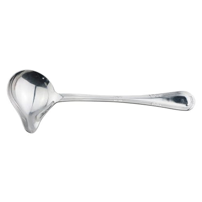 TAODAN Length 7.87 Inch Stainless Steel Gravy Ladle with Pouring Spout Hot Pot Cooking Spoon Home Kitchen Oil Spoon for Scooping Up Gravy and Sauces