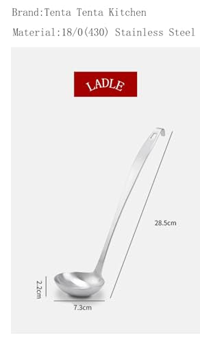 Tenta Kitchen 2oz/56ml Stainless Steel Small Soup Ladle Spoon,10.8”x 3” Stainless Steel – One-piece Professional Ladle With Hook And Hole For Convenient Hanging - size: 2oz Solid Ladle